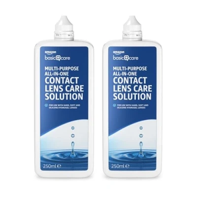 Image of Amazon Basic Care All in One Contact Lens Solution 2 x 250 ml