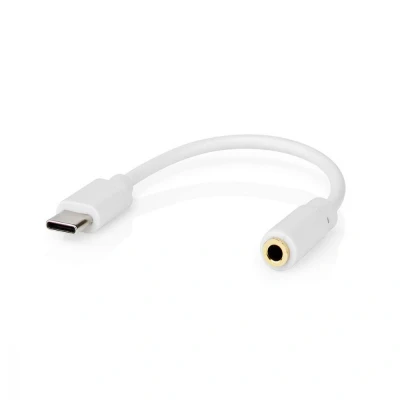 Image of USB C Type to 3.5mm Female AUX Audio Headphone Jack Adapter 10cm White