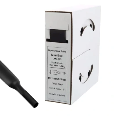 Image of Offgridtec Heat Shrink Tube 5 m 19.1 mm &gt; 9.5 Black Dispenser Box Workshop Car