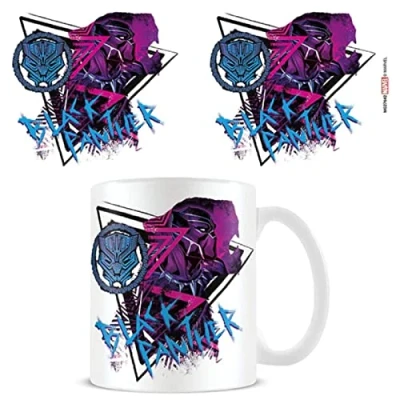 Image of Pyramid International Marvel Black Panther Mug (Wakanda Forever White Design) in Presentation Gift Box Official Merchandise
