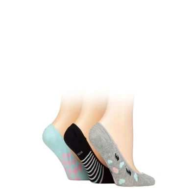 Image of SOCKSHOP Ladies Plain and Patterned Bamboo Shoe Liners Pack of 3 (Aqua, 4 8)