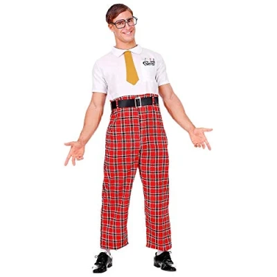 Image of &quot;NERD&quot; (overalls, belt, tie, glasses) (L)