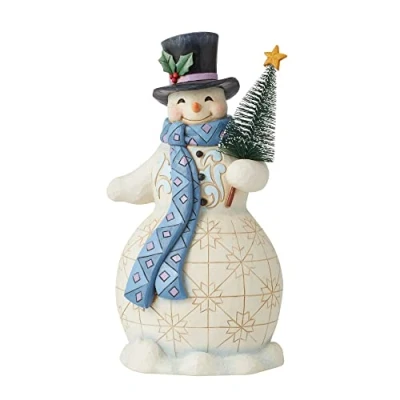 Image of Heartwood Creek Snowman figure holding the tree