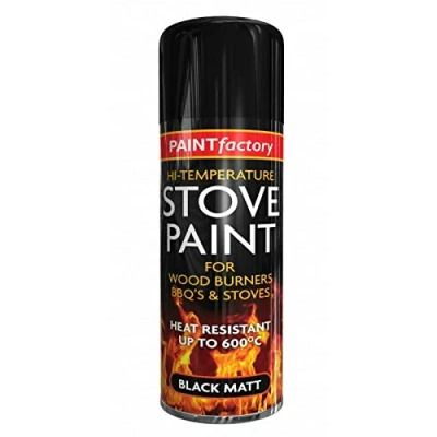 Image of High Temperature Heat Resistant Matt Black Spray Paint Stove 400ML BBQ&#039;S (1)