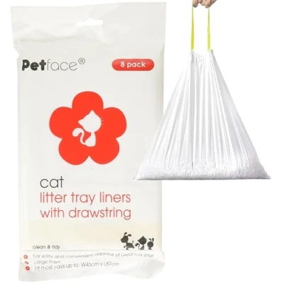 Image of Petface Cat Litter Tray Drawstring Liners, 8 Large Liners
