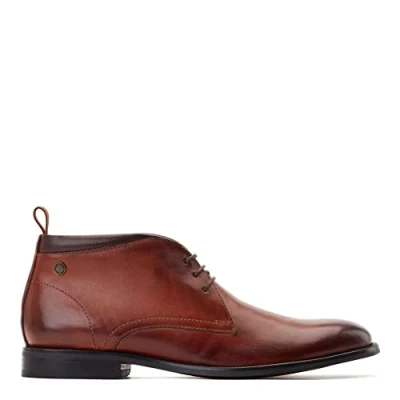Image of Base London Mens Nolan Burnished Tan Leather Chukka Boots UK 7