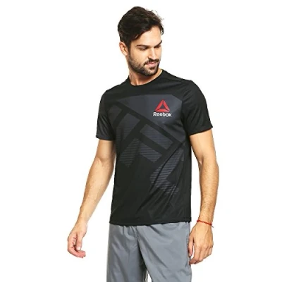 Image of Reebok Men UFC FK Blank Jersey Termal T shirt Black/Negro/Gravel, Large