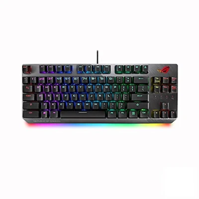 Image of ASUS ROG Strix Scope NX TKL 80% Gaming Mechanical Keyboard, Red Linear Switches, Detachable Cable, Stealth Key, Aura Sync, Programmable Macros, Aluminum Top