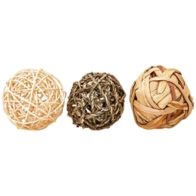Image of Rosewood Boredom Breaker Small Animal Naturals Toy Trio of Fun Balls, Natural, 3 Count (Pack 2), Medium