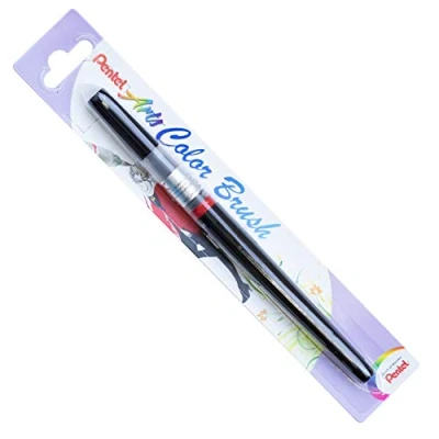 Image of Pentel Arts Colour Brush, Black (Dye) ink, 1 Blister card of XGFL 101X