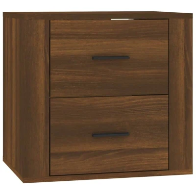 Image of vidaXL Wall mounted Bedside Cabinet Brown Oak 50x36x47 cm