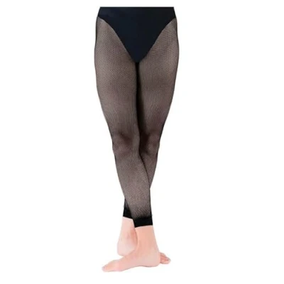 Image of Mytoptrendz® Childrens Girls Fishnet Dance Tights Footless Plain Cuff (Black 11 13)