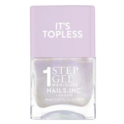 Image of Nails Inc It&#039;s Topless Gel Nail Polish, 4 in 1 Base Coat, Treatment, Color &amp; Top Long Lasting, Strong, Chip Free Nails, Glossy Salon Quality Manicure At Home, Vegan, Cruelty Free, Shade Halle