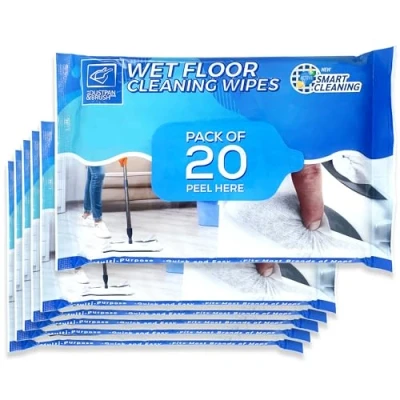 Image of Wet Floor Cleaning Wipes for Most Flat Mops Compatible with Flash Perfect Cleaner Laminate, Tile, Wood, or Hard Surfaces (6 count (Pack of 120))