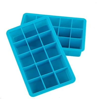 Image of Webake Silicone Ice Cube Tray 2 Pcs Square Moulds 3 x cm Reusable Mold for Whiskey Cocktail Juice Drinking