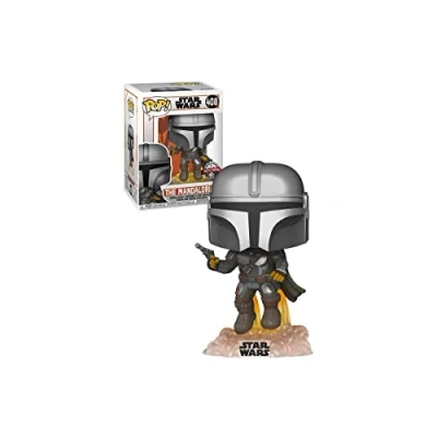 Image of Funko Pop! Star Wars: Mandalorian Mando Flying With Blaster the Collectable Vinyl Figure Gift Idea Official Merchandise Toys for Kids &amp; Adults TV Fans