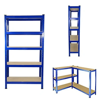 Image of EFAN Heavy Duty Racking 5 Tier Storage Shelves 150cm x 70cm 30cm, Boltless Metal Shelving Unit, 875KG Capacity, Ideal for Garage, Kitchen, Office, Workshop (Blue) Year Warranty