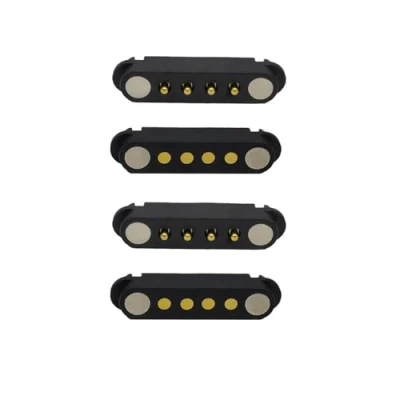 Image of 2 Pair Magnetic Pogo Pin Connector, 2/3/4/5/7/8P 2A Pogopin Connector Male Female 2.54/2.5 MM DC Power Socket Charge Probe (4P)