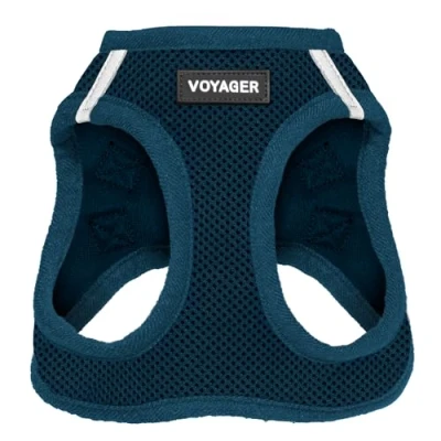 Image of Voyager Step In Air Dog Harness All Weather Mesh, Reflective, No Pull for Small, Medium Dogs, Cats Secure with Hook &amp; Loop Fastener, Buckle, Double D Rings Blue, XXXS