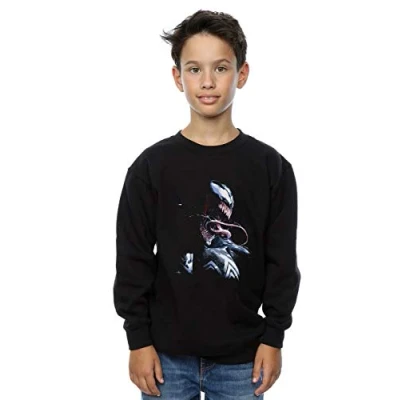 Image of Marvel Boys Venom Painting Sweatshirt Black 12 13 Years