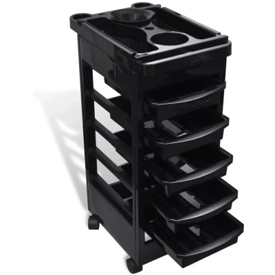 Image of vidaXL Hair Salon Plastic Trolley with Wheels