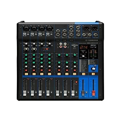 Image of Yamaha MG10XUF Mixing Console Compact Mixer with 10 Input Channels, SPX Digital Effects, USB Audio Functions and D PRE Mic Preamps (Fader Version), Black