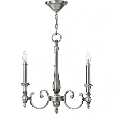 Image of Yorktown Chandelier 3 Light Antique Nickel Finish, E14