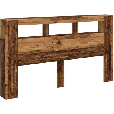 Image of vidaXL LED Headboard Old Wood, Engineered RGB Lights 180x18.5x103.5 cm, Modern Bed Header for Bedrooms