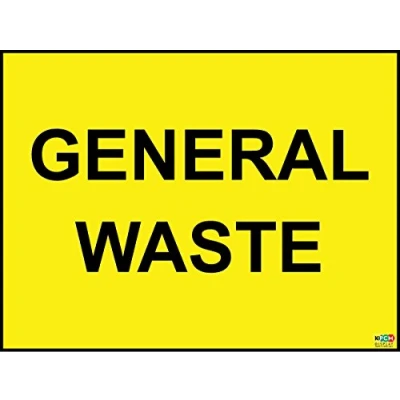 Image of General Waste Safety Sign Self Adhesive Sticker 200mm x 150mm