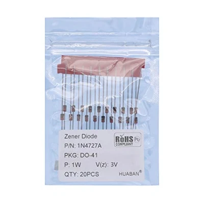 Image of 100PCS 1N4727A 1N4727 Silicon Planar Power Zener Diode 1W 3V DO 41 (DO 204AL) Axial Diodes 1 Watt 3 Volt