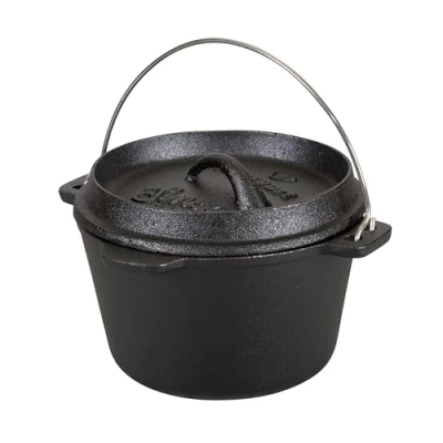 Image of Stansport 1 QT Pre Seasoned Cast Iron Dutch Oven Flat Bottom (16016)