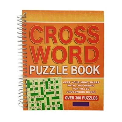 Image of WF Graham Crossword Puzzle Book for Adults Spiral Bound Brain Teasers Travel Puzzles with over 300