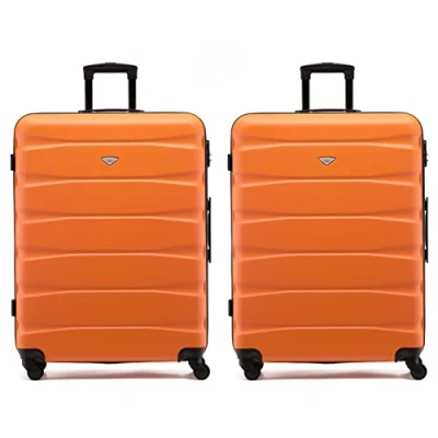 Image of Flight Knight Set of 2 Premium Suitcases Extra Stong Lightweight Luggage Hardcase with 4 Wheels &amp; Built in Lock (Set L+L)