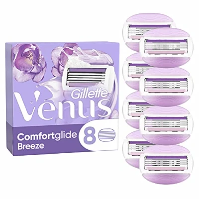 Image of Gilette Venus Comfort Glide Breeze Razor Blades, Device &amp; Blade 8 x Blades