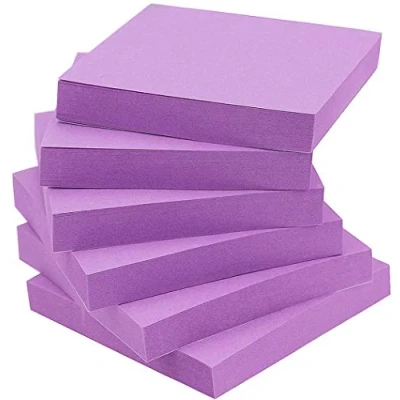 Image of Early Buy 3in x3in Sticky Notes Self Stick 6 Pads/Pack (Purple) 600 Sheets