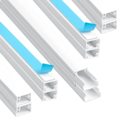 Image of AiQInu Cable Duct (0.4 m x 12 mm 7 mm), 10 with Foam Adhesive Tape, TV Storage, Wall Mount for Management Ducting