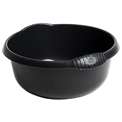 Image of TENLITE High Grade Round Washing up Bowl Medium 32cm Kitchen Basin Sink (Midnight Black)