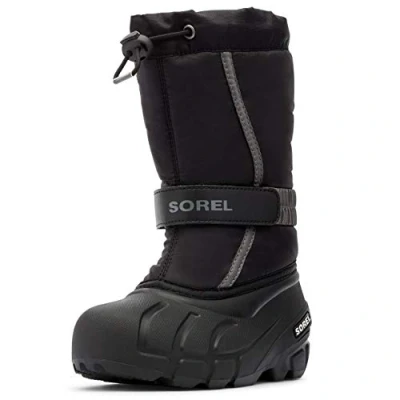 Image of Sorel KIDS FLURRY Waterproof Unisex Baby Snow Boots, Green (Spruce x Grill) Children, 11.5 UK