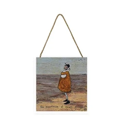 Image of Sam Toft Artwork (The Importance of Small Things Design) 20cm x 3cm Woodblock with Hanging Cord Official Merchandise