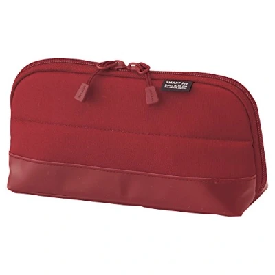 Image of LIHITLAB Pen Case (Pencil Case), Water &amp; Stain Repellent, 8&quot; x 4&#039;&#039;, Red (A7688 3)