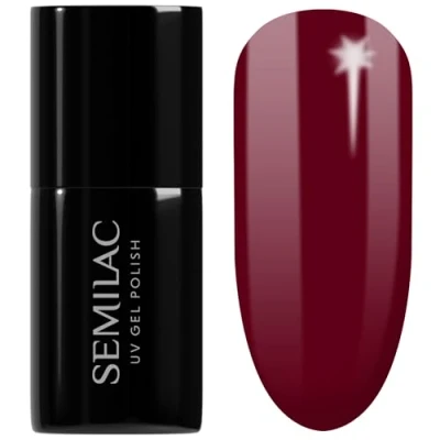 Image of SEMILAC 404 Black Beans Muffin Nail UV Gel Polish Long Lasting and Easy to Apply Soak off UV/Led Perfect for Home Professional Manicure Pedicure 7 ml