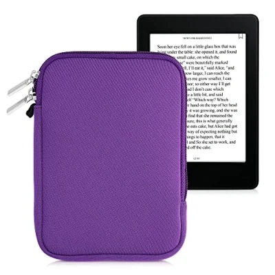 Image of kwmobile Neoprene e Reader Pouch Size 6&quot; eReader Universal eBook Sleeve Case with Zipper Violet