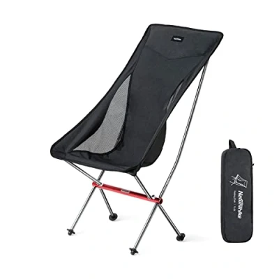 Image of Naturehike Portable Camping Chair Ultra Light Folding Chair, Quick Disassembly and Assembly, for Fishing, Picnic, Outdoor, Hiking Black large