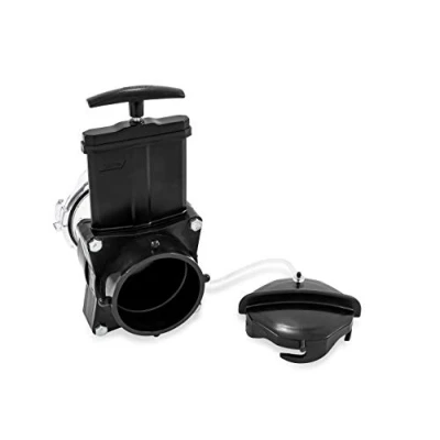 Image of Camco 39053 Camper/RV Gate Valve with Built in Clear Adapter, Black, 3 Inch