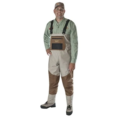 Image of Caddis Men&#039;s Attractive 2 Tone Tauped Deluxe Breathable Stocking Foot Wader, Small(DOES NOT INCLUDE BOOTS)