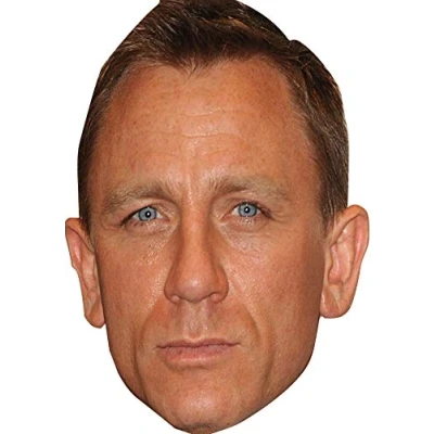 Image of FoxyPrinting Daniel Craig Bond Actor Celebrity Cardboard Party Face Mask Fancy Dress