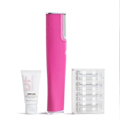 Image of DERMAFLASH Luxe Plus Device, Anti Aging, Exfoliation, Hair Removal, and Dermaplaning Tool with Sonic Edge Technology 4 Weeks of Treatment, Pop Pink