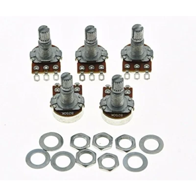 Image of Dopro 5x Linear B250K Electric Guitar 16mm Base Mini Pots w/Long Split Shaft 250K Potentiometers