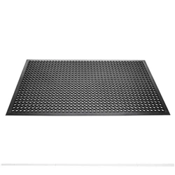 Image of Jantex Rubber Anti Fatigue Slip Floor Safety Mat Black 1500x900mm