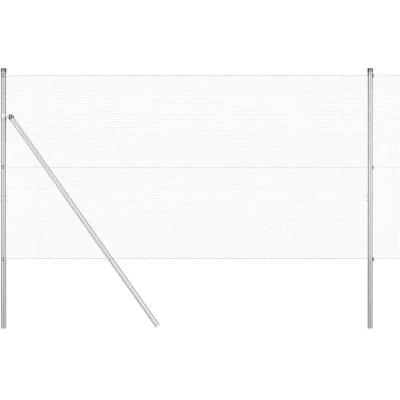Image of vidaXL Welded Wire Fence with 7 Posts 1.2x10 m Galvanised Steel